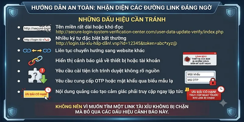 Những dấu hiệu cần tránh link tài xỉu